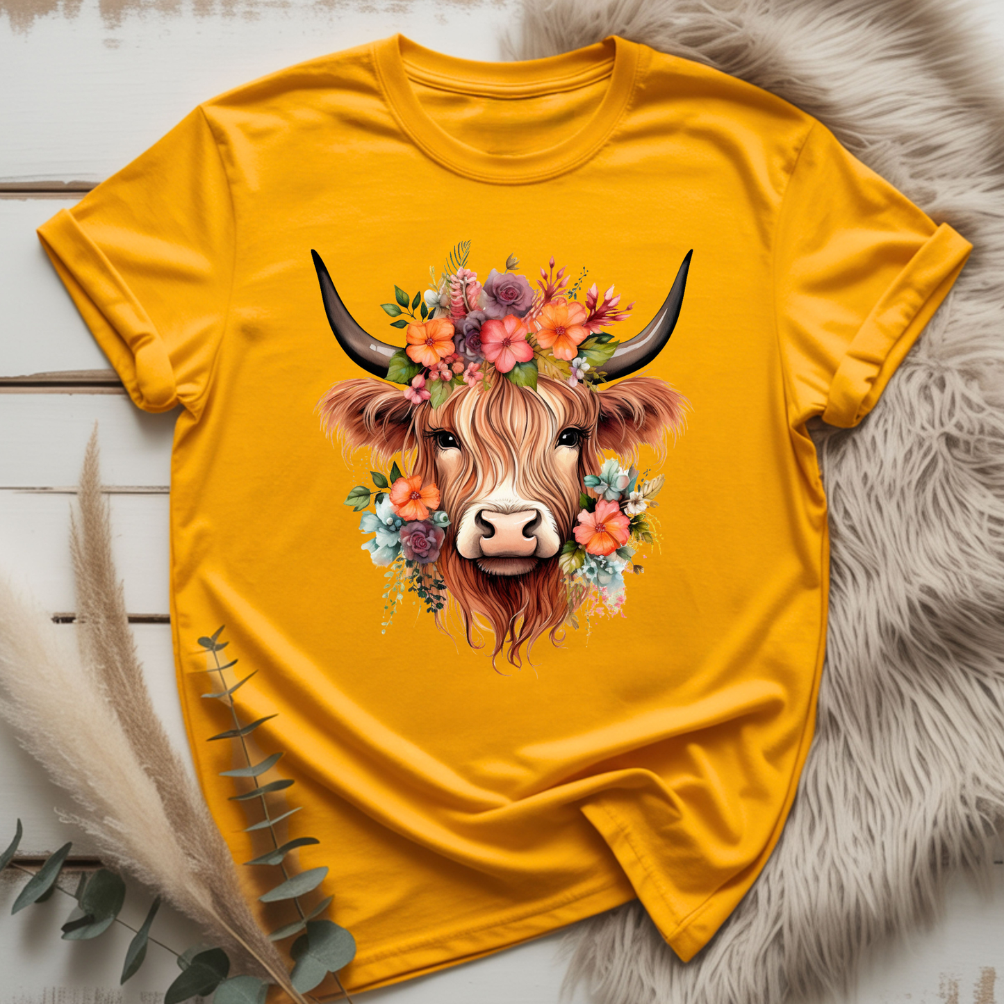 Highland Cow in Springtime